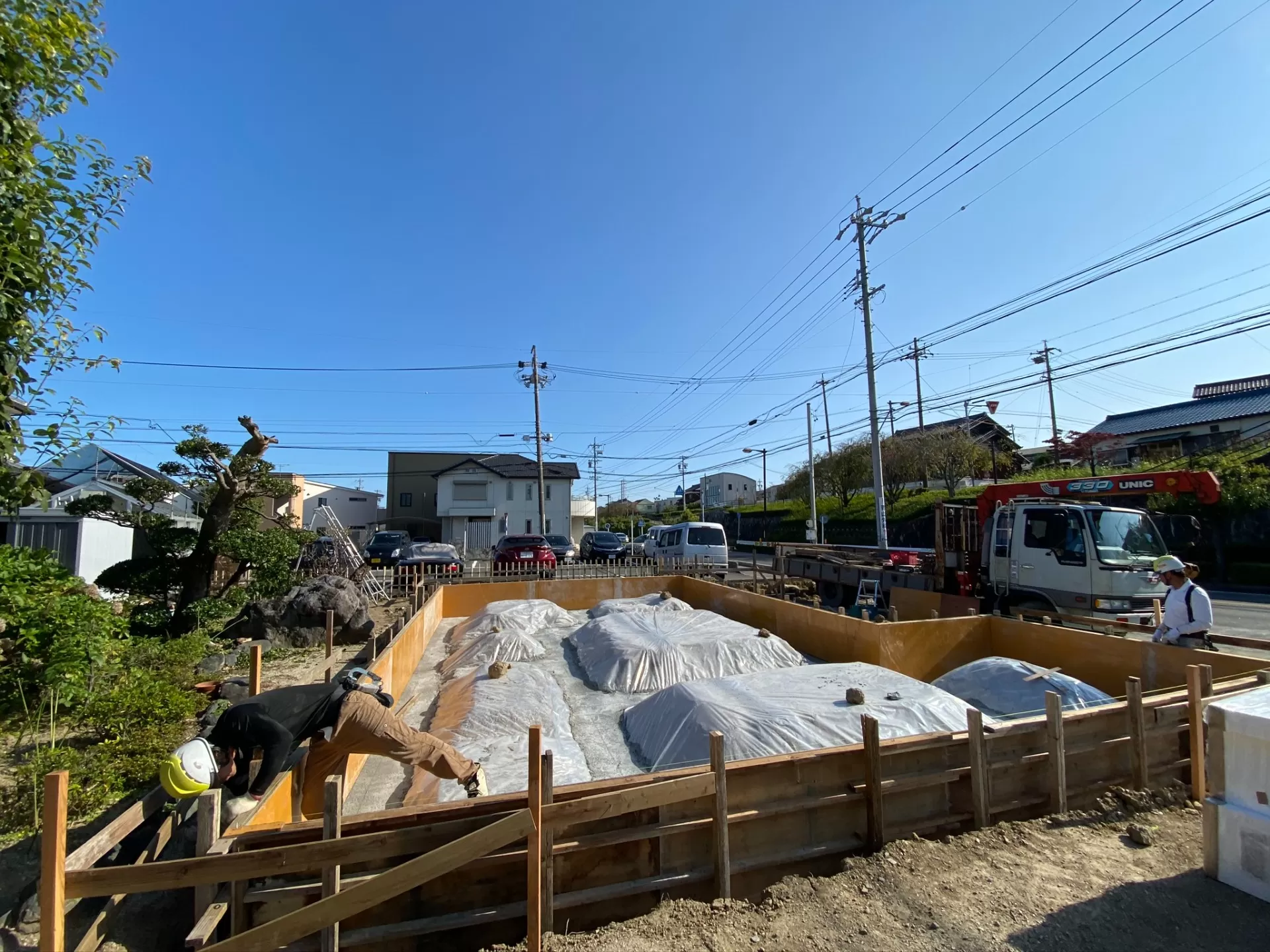 半田市注文住宅の逆スラブ基礎工事が始まりました